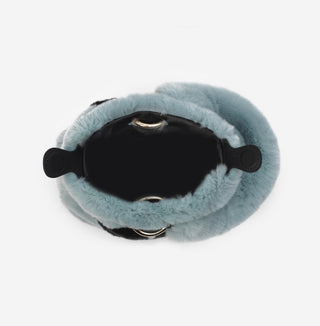 Blue Holly Heart Fur Bag