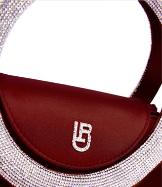 Burgundy Satin Trapezio Bag