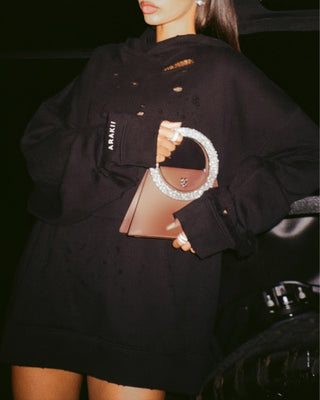 Nude Satin Trapezio Bag