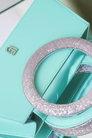 Tiffany Satin Trapezio Crystal Pochette