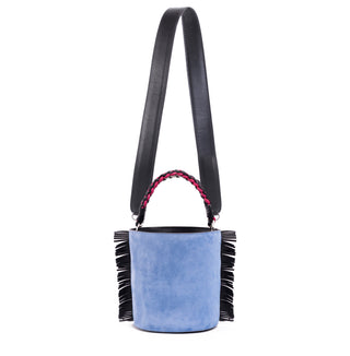 Blue Mini Olivia Leather Fringe